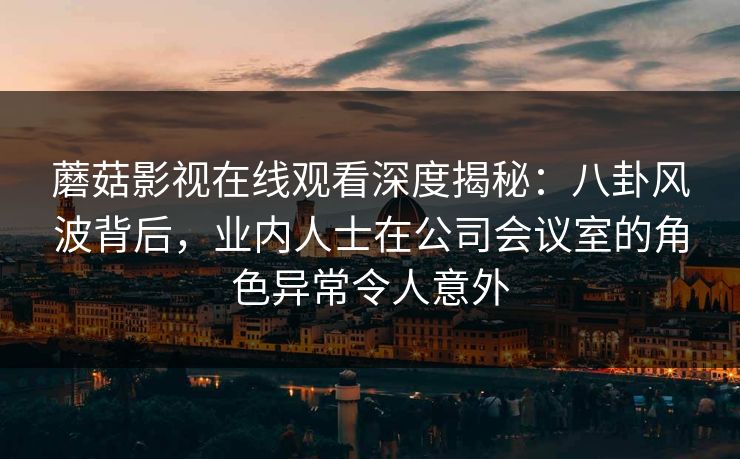 蘑菇影视在线观看深度揭秘：八卦风波背后，业内人士在公司会议室的角色异常令人意外